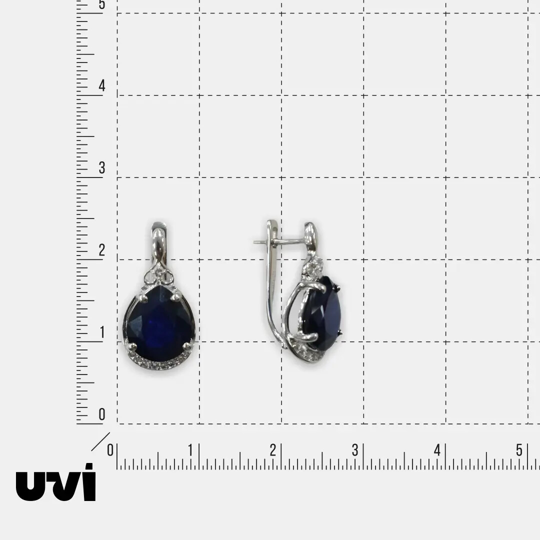 Серебряные серьги с сапфирами